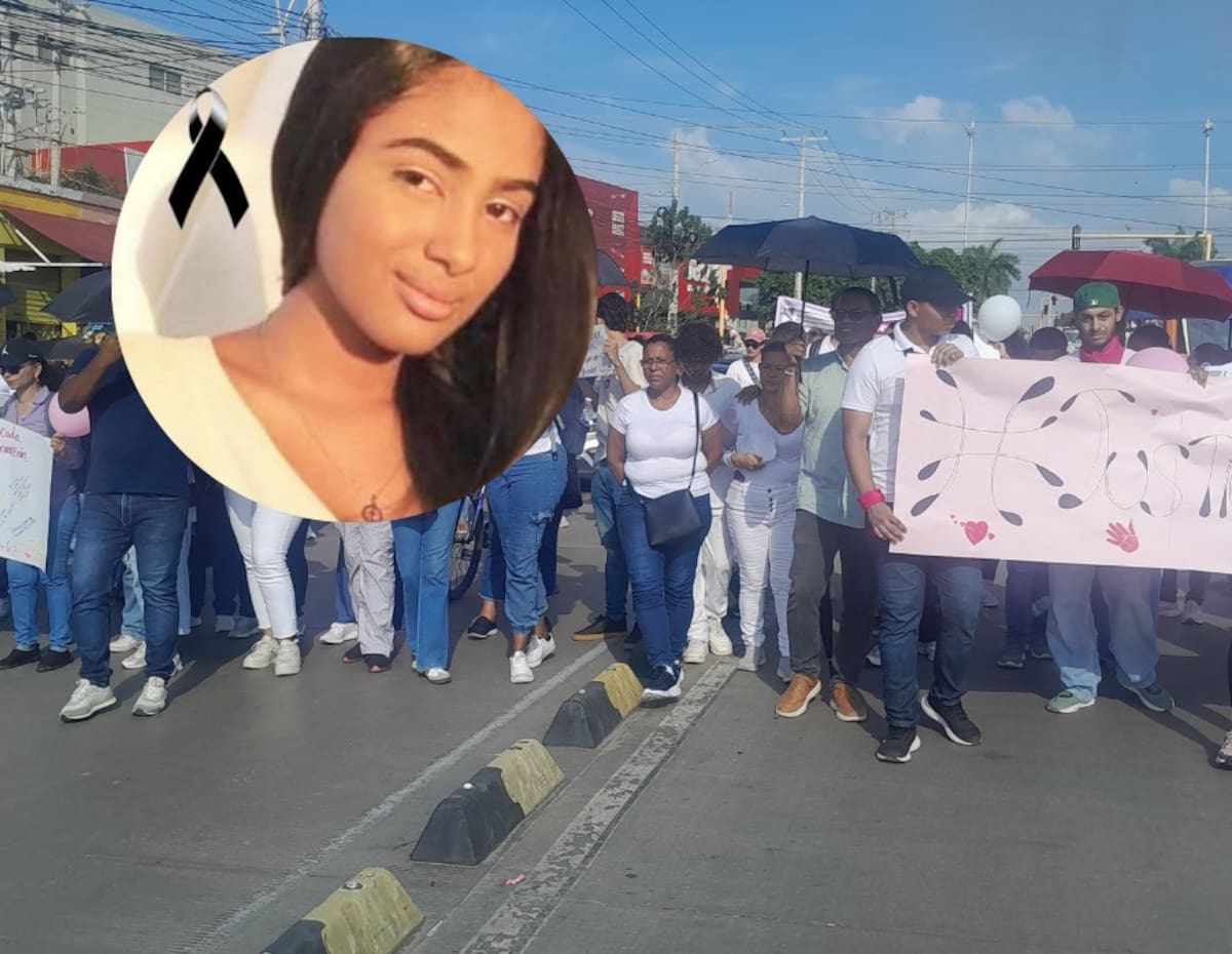 Justicia piden quienes marchan de Chambacú hacia el Centro Histórico para que la muerte de Alix Valeria González Ramírez no quede en la impunidad. //FOTO JULIO CASTAÑO//EL UNIVERSAL.