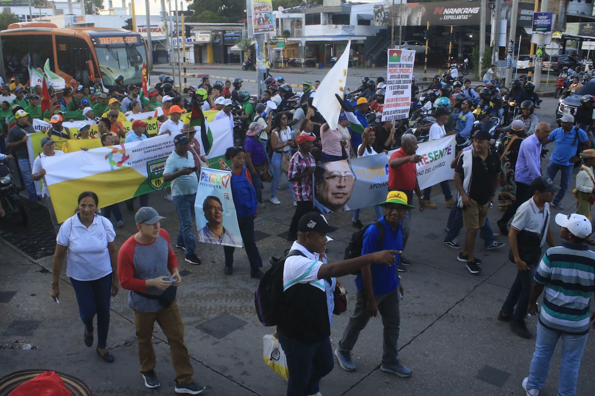 Marchas en Cartagena a favor de Gustavo Petro. // Foto: Julio Castaño - EU