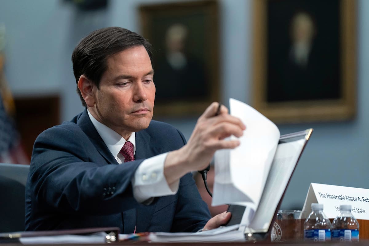 El secretario de Estado, Marco Rubio, testifica ante la audiencia presupuestaria del subcomité de Asignaciones del Comité de la Cámara de Representantes para el Departamento de Estado. //AP