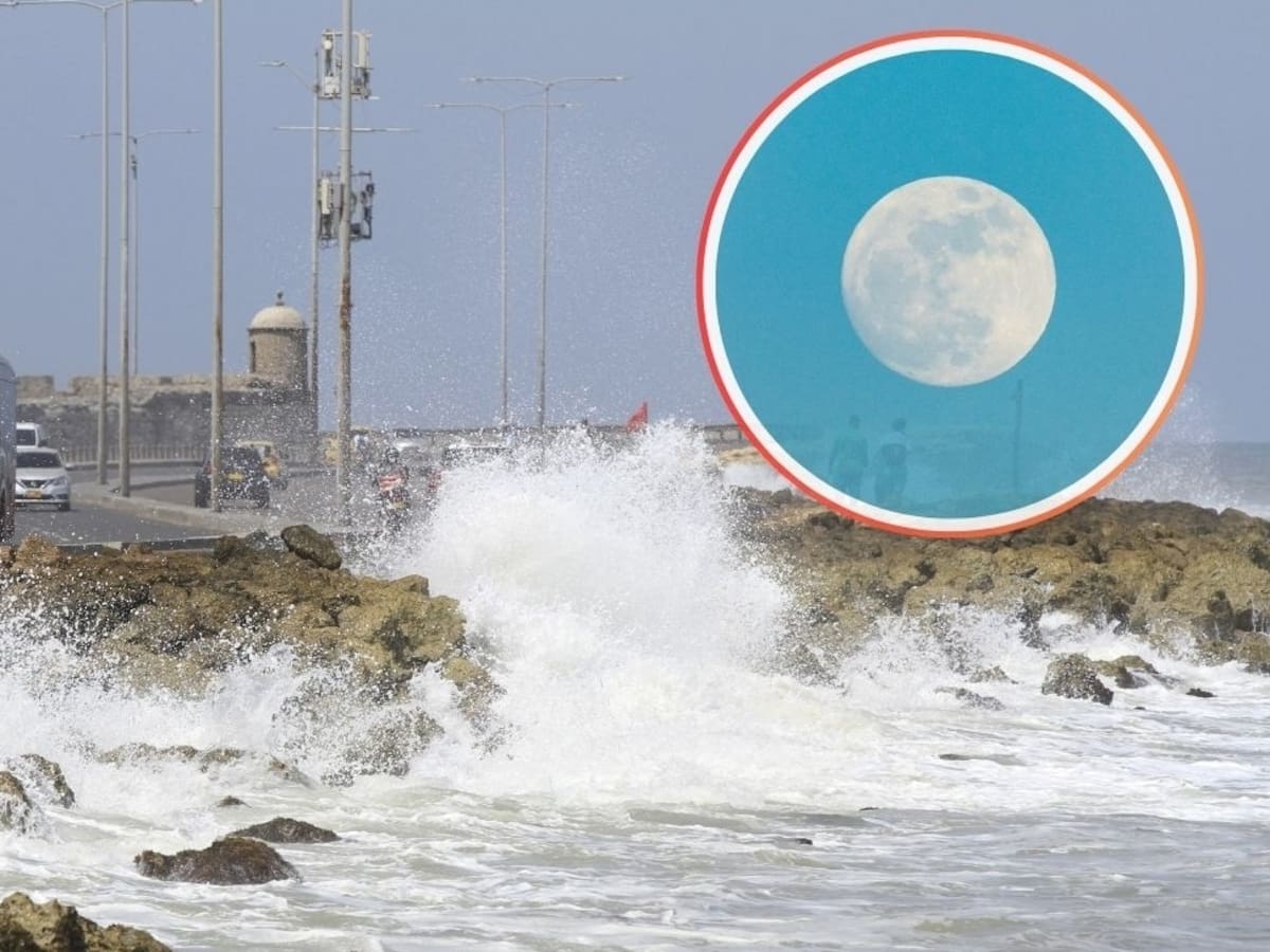 Marea alta. // Foto: Luis Herrán - El universal. // Luna: tomada de la web -
Fatih Turan, uso gratuito.