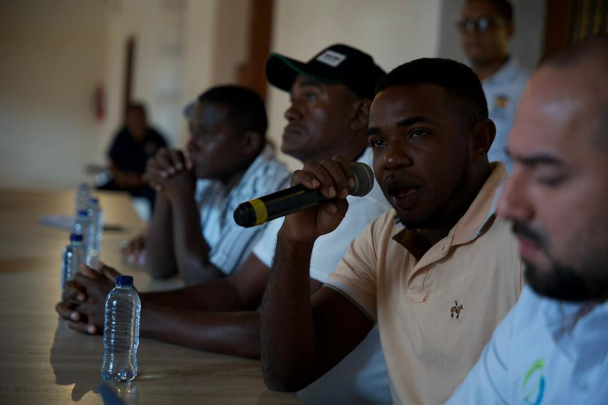 Los líderes comunitarios de Nueva Florida, en Marialabaja, expusieron varias de las dificultades que enfrentan actualmente en la comunidad. // Foto: Cortesía - Gobernación de Bolívar.