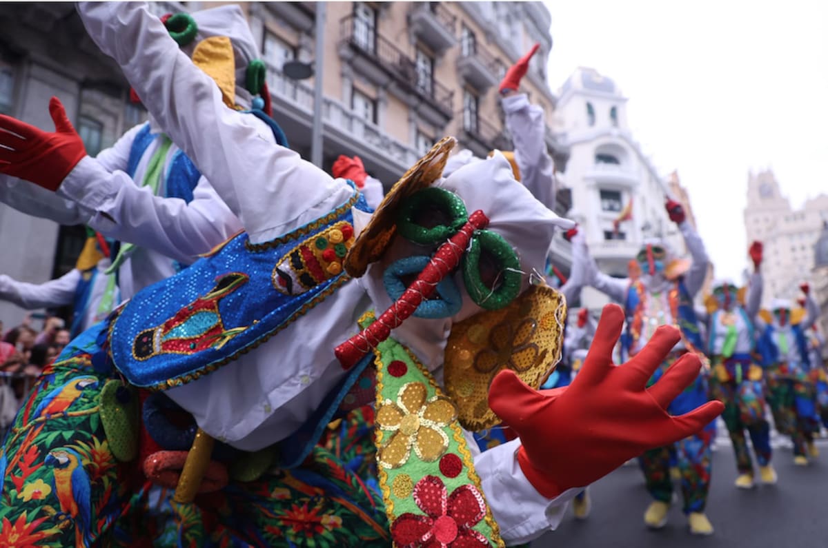 Marimondas del Barrio Abajo fue una de las atracciones del Carnaval de Barranquilla durante la celebración de la Gran Cabalgata de la Hispanidad celebrada en Madrid, España.//Cortesía Alcaldía de Barranquilla.