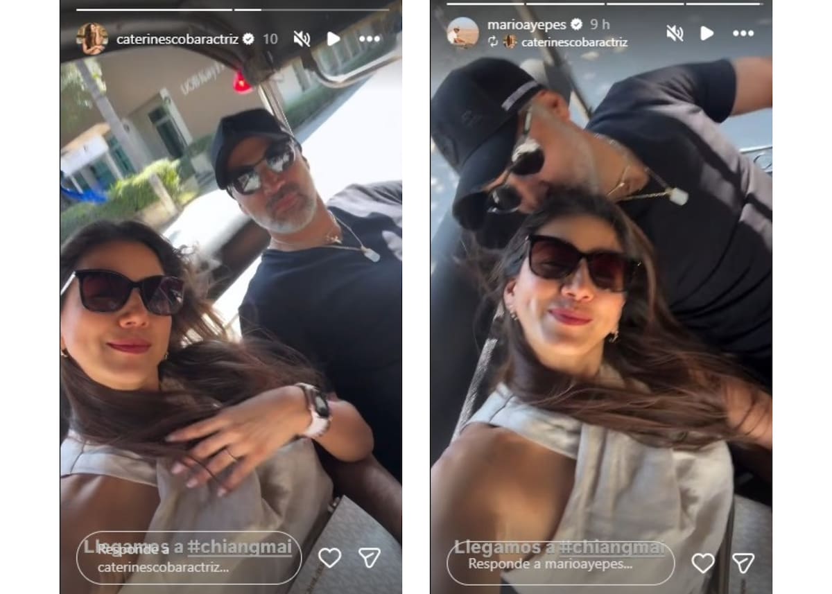 El viaje de Caterin Escobar y Mario Alberto Yepes que causa furor en redes. // capturas tomadas de IG @caterinescobaractriz