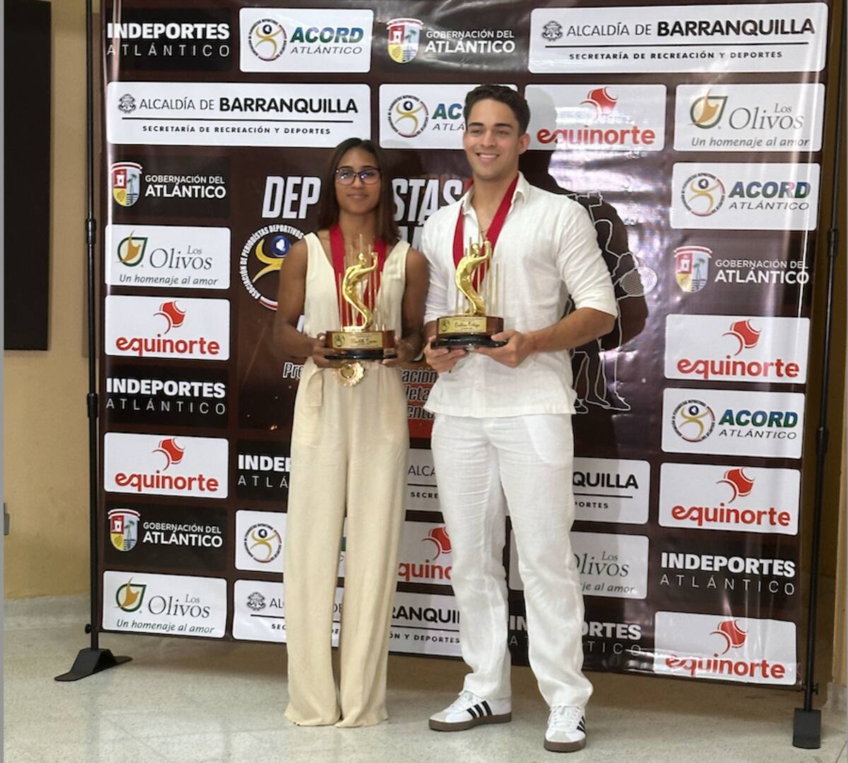 Marleth Ospino, en damas, y Cristian Ortega, fueron exaltados por Acord Atlántico como los mejores deportistas del Atlántico durante el año 2o24.//El Universal.