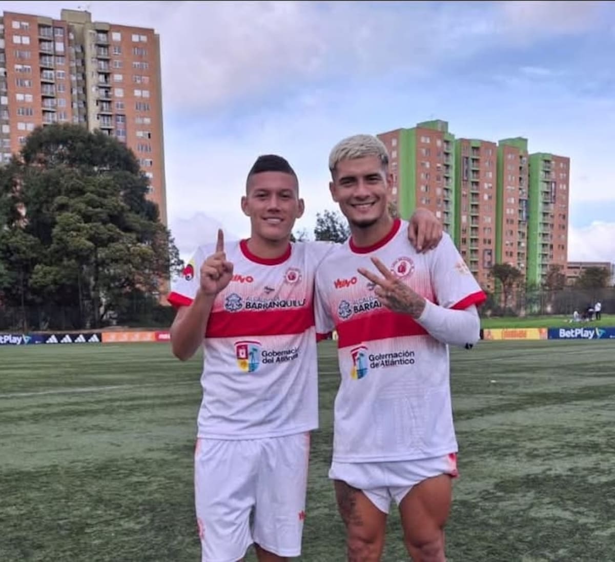 Marlon Valderrama y Carlos Durán, jugadores del seleccionado de Atlántico sub-21 de fútbol.//Cortesía.