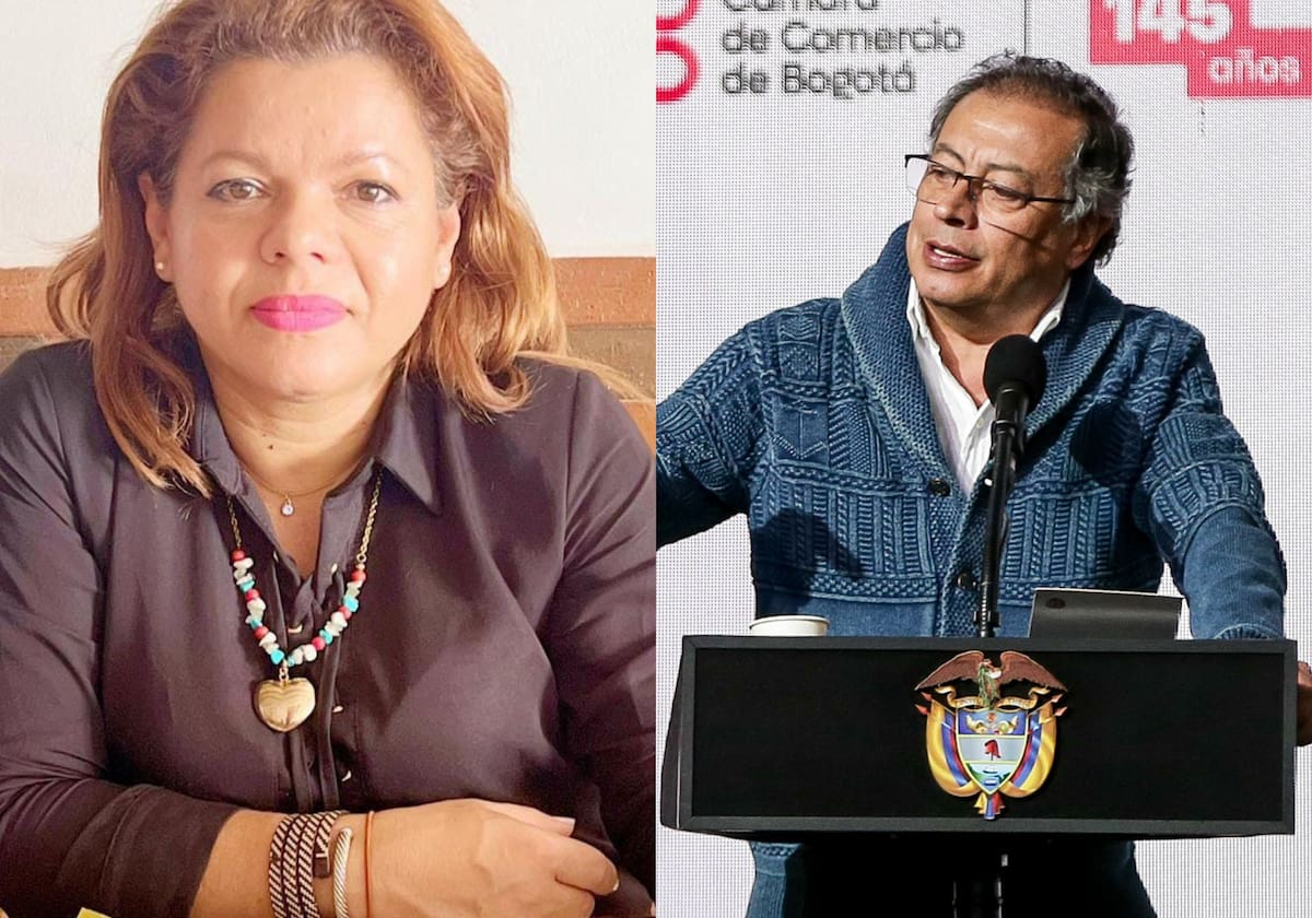 Mary Luz Herrán, exesposa del presidente Gustavo Petro, defendió las ausencias públicas del mandatario. // Ilustración.