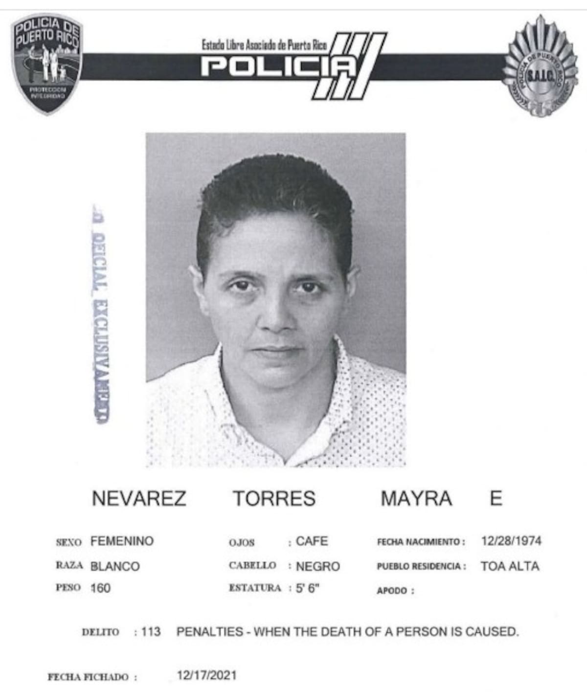 Acusada por la muerte del hermano de Arcángel con sentencia de 15 años. // foto tomada de IG @departamentojusticiapr
