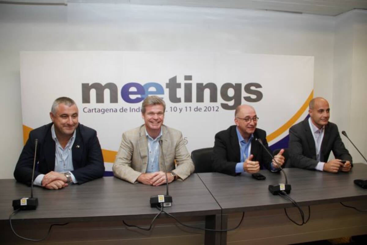 Juan José García, Andre Vietor, Arnaldo Nardone y Mirtcho Savov , expositores del Meetings Cartagena de Indias 2012 que se desarrolla en el Centro de Convenciones Cartagena de Indias, organizado por el Cicavb. ÓSCAR DÍAZ - EL UNIVERSAL