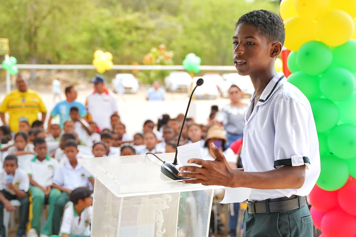 Estudiante del colegio en Villanueva. // Cortesía.