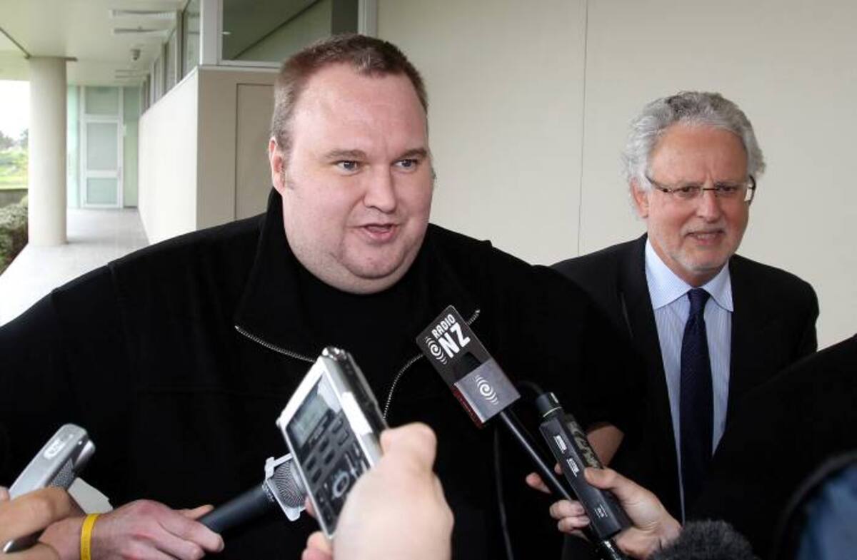 Kim Schmitz, alias “Kim Dotcom” fundador de Megaupload, fue puesto en libertad bajo fianza por la justicia neozelandesa, AFP MICHAEL BRADLEY