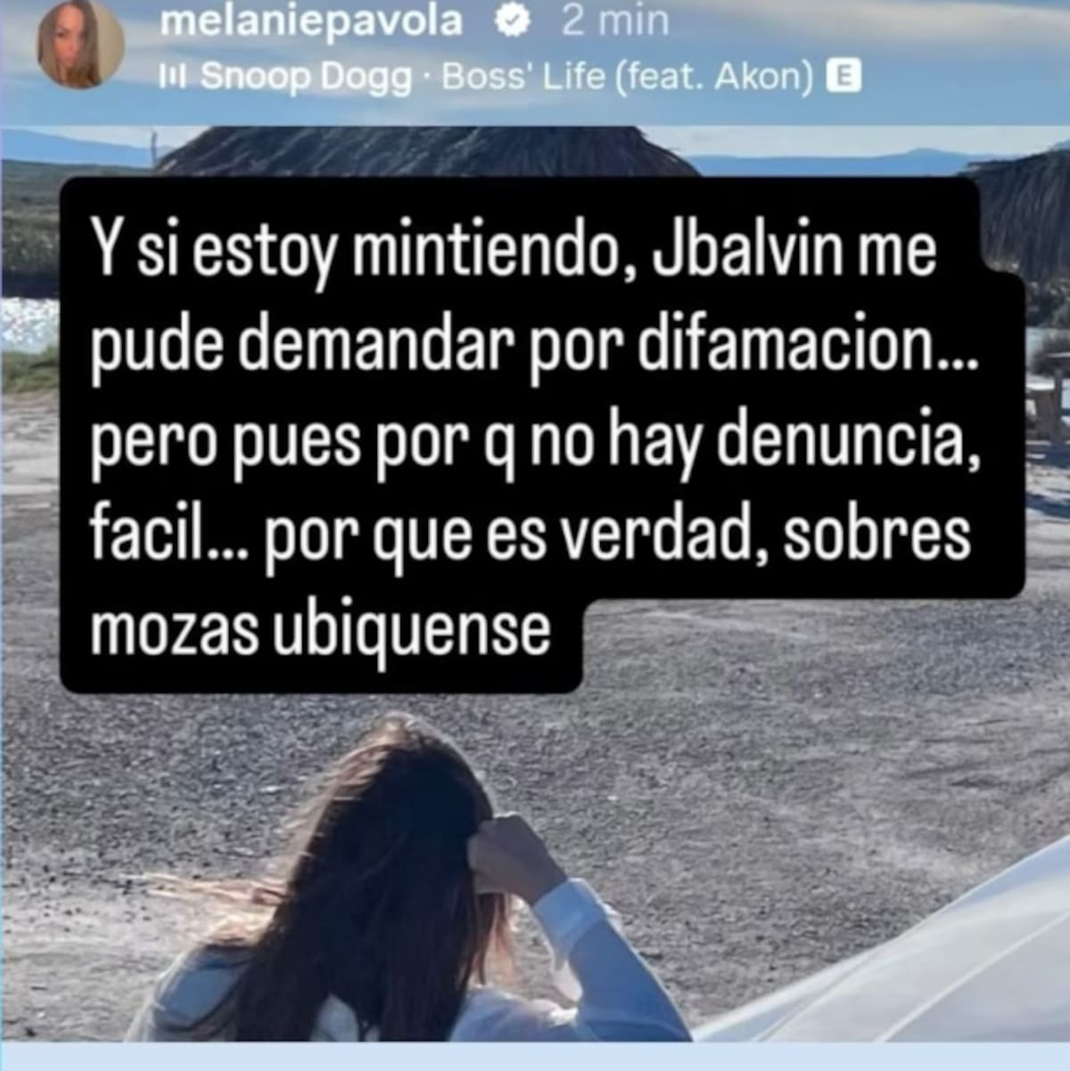 Declaraciones de Melanie Pavola sobre Valentina Ferrer y J Balvin. //Foto: @melaniepavola.
