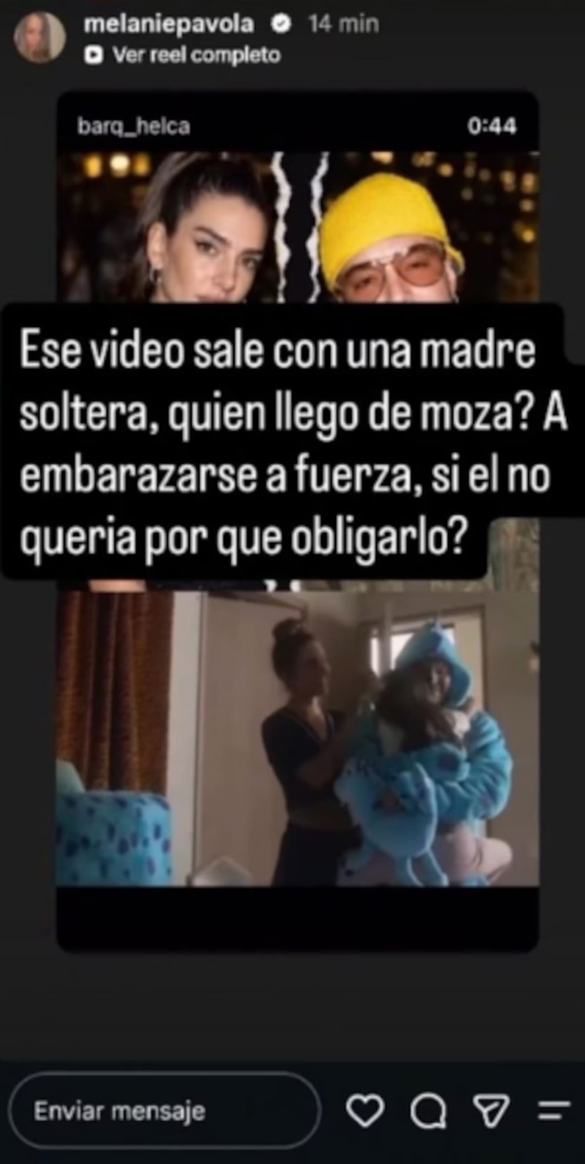 Declaraciones de Melanie Pavola sobre Valentina Ferrer y J Balvin. //Foto: @melaniepavola.