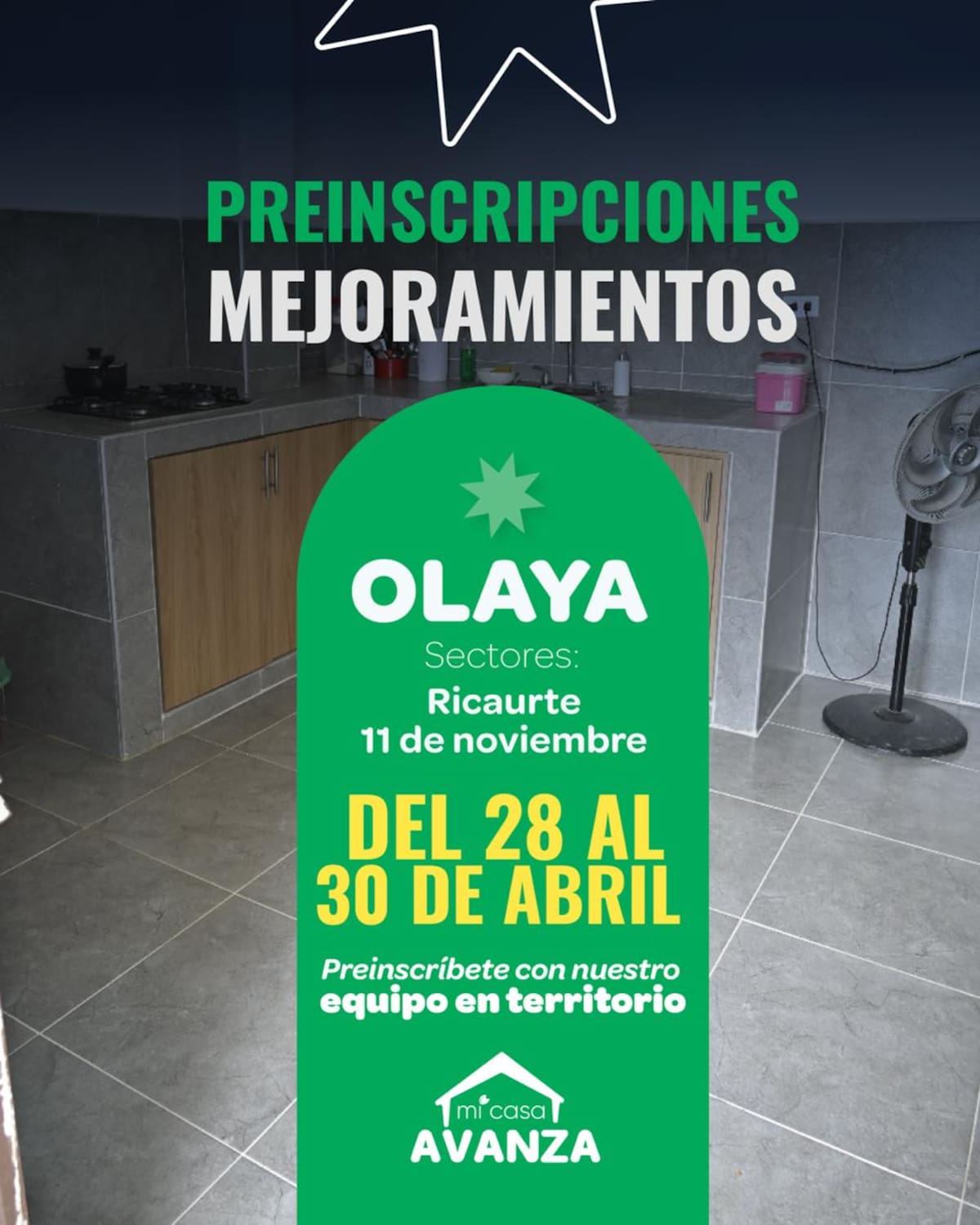 Las preinscripciones para el subsidio de Mi Casa Avanza serán del 28 al 30 de abril en algunos sectores de Olaya Herrera. // Foto: Cortesía - Alcaldía de Cartagena.