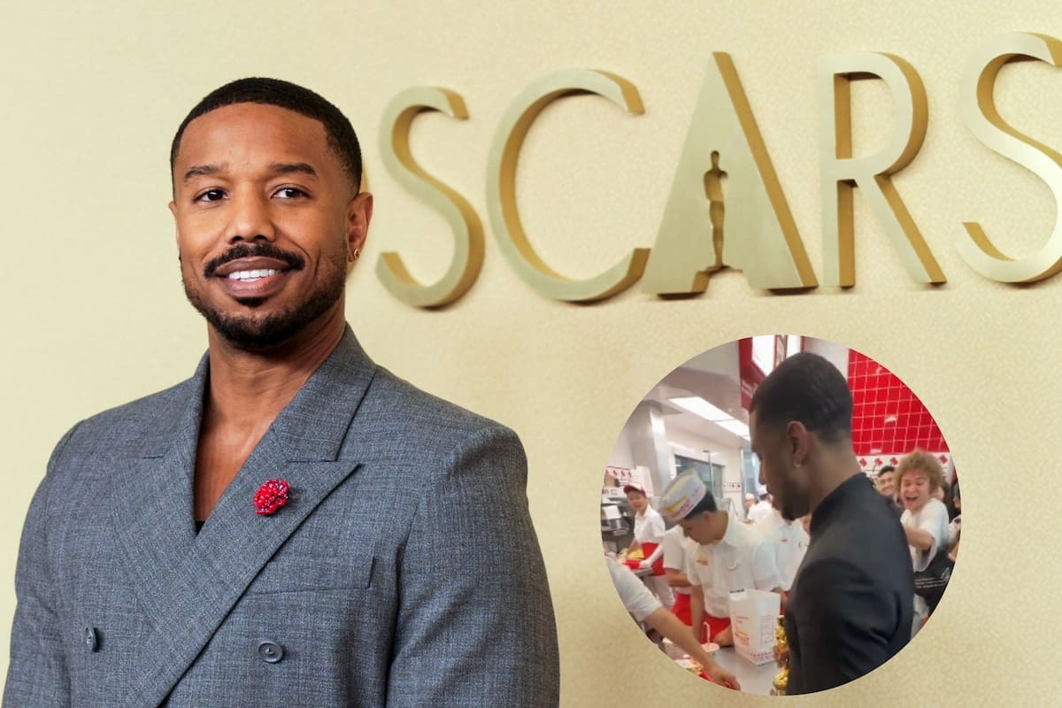 El curioso festejo de Michael B. Jordan tras ganar el Óscar: hamburguesas