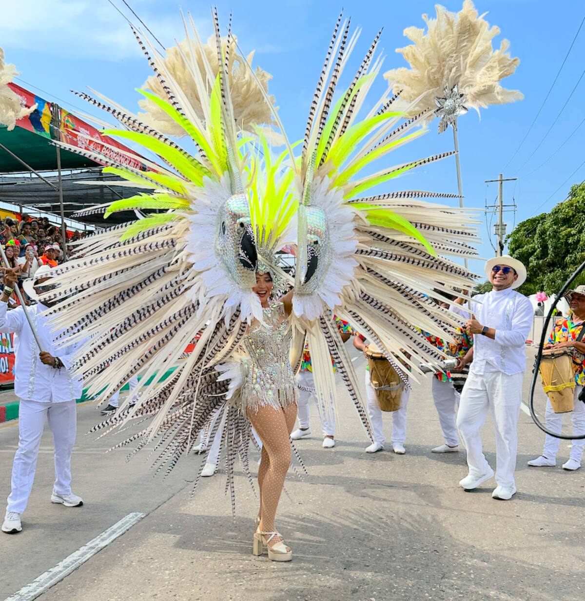 Vestida de cacatúa, Michelle Char Fernandez desfiló en la Gran Parada de Comparsas de Fantasía..//Juan M. Cantillo-El Universal.