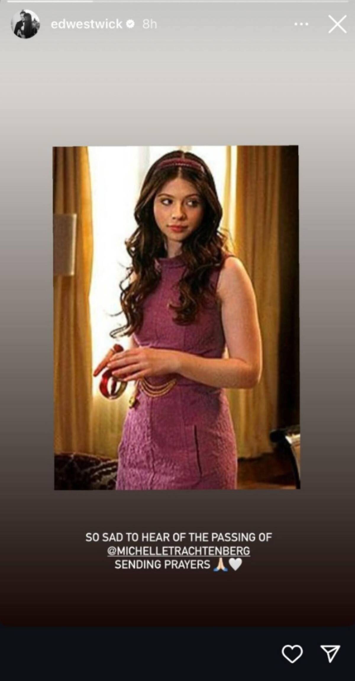 Excompañeros de set se han manifestrado tras la muerte de Michelle Trachtenberg. //Foto: tomada de internet.