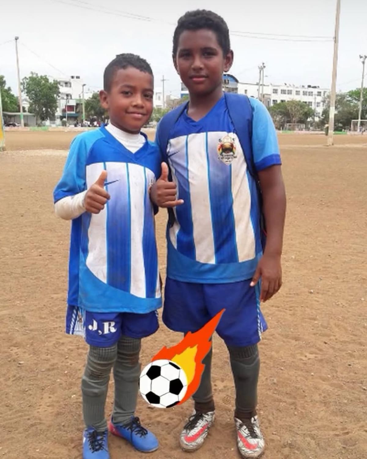 Junior Ozuna y Miguel Agámez, de Talentos Cartageneros, en las antiguas canchas de Alameda la Victoria. //ARCHIVO