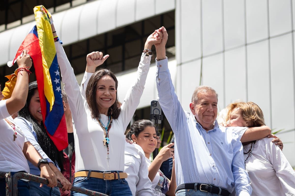 La líder opositora venezolana María Corina Machado y Edmundo González Urrutia. // Foto: EFE