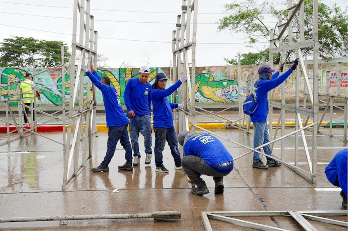 Este lunes 2 de febrero Carnaval de Barranquilla inició el montaje de los palcos en el Cumbiódromo en la Vía 40.//Cortesía Carnaval de Barranquilla.