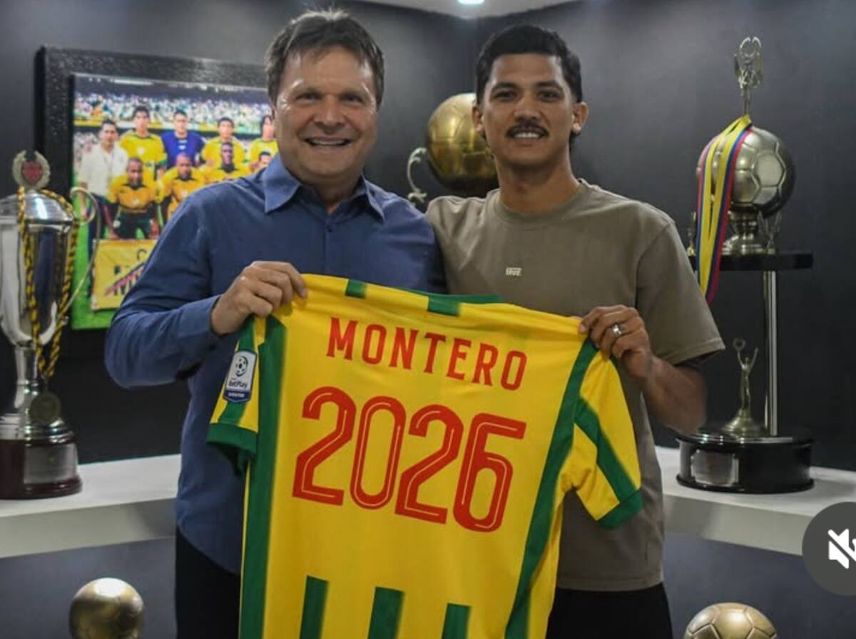 Welmut Wenning, propietario de Colombiagol, junto a Fredy Montero, goleador de Real Cartagena. //CORTESÍA