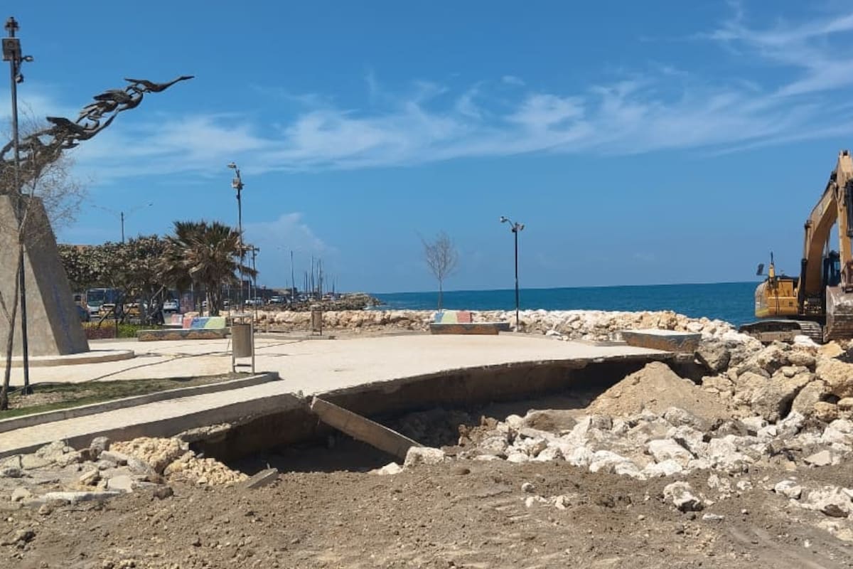 Así van obras en monumento a Los Alcatraces tras afectaciones por frente frío