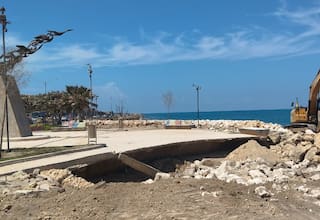 Así van obras en monumento a Los Alcatraces tras afectaciones por frente frío