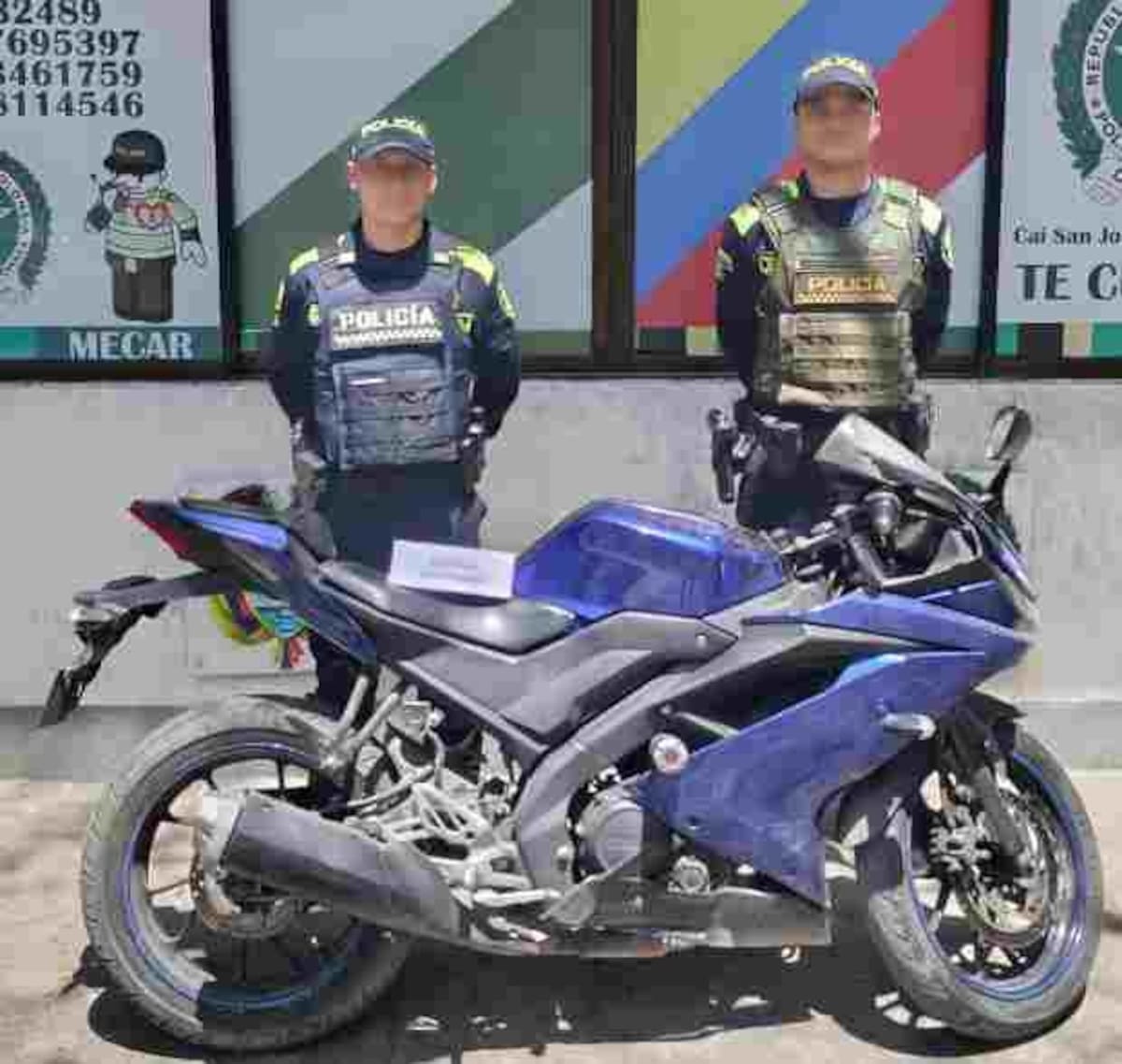 Moto robada y recuperada en Cartagena. // Foto: Policía Metropolitana de Cartagena