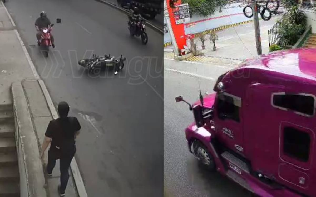 Imágenes del día del trágico accidente de un motociclista que fue decapitado por un cable de telefonía. // Foto: Cortesía - Vanguardia.