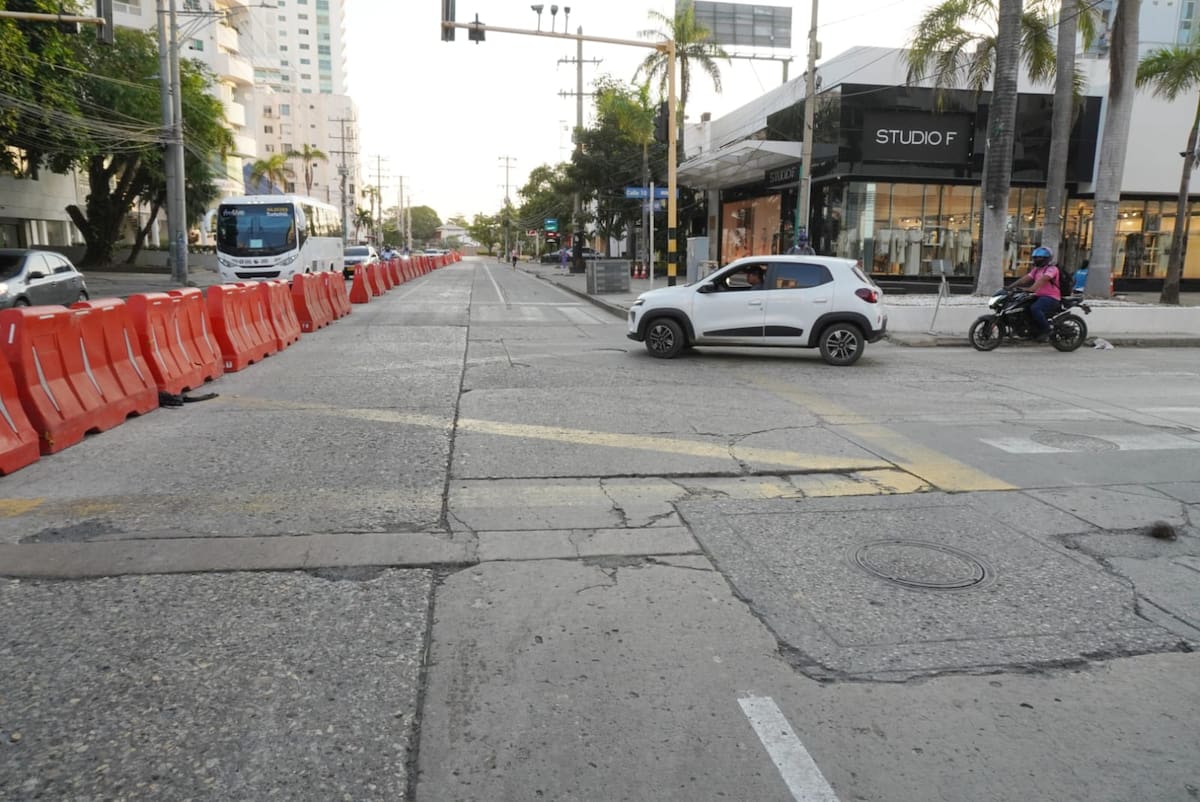 Así cambia la movilidad en Bocagrande por las obras del proyecto 4 en 1. // Foto: cortesía de la Alcaldía de Cartagena.