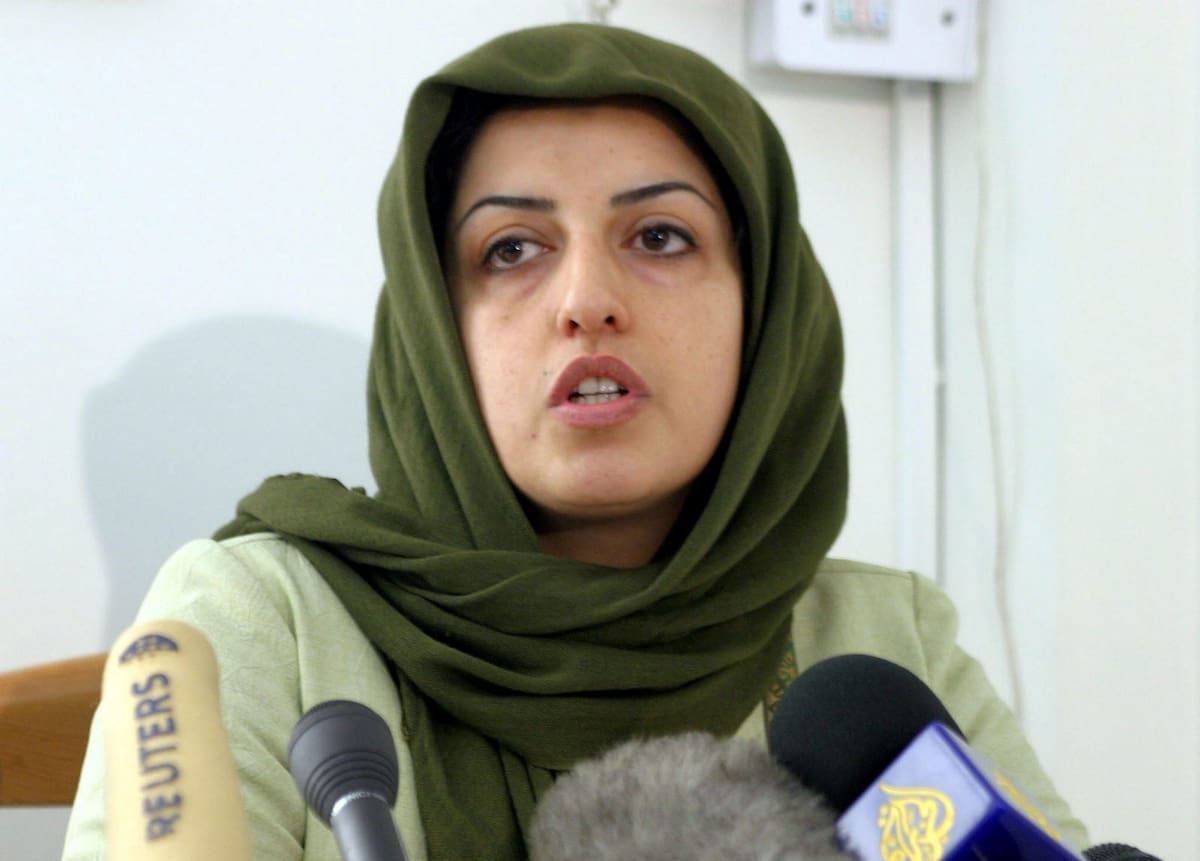 Foto de archivo de la Nobel de la Paz en 2023, Narges Momadi. //EFE -ABEDIN TAHERKENAREH