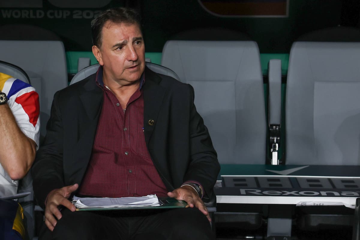 El seleccionador de Colombia Nestor Lorenzo en el partido de la Tricolor contra RD del Congo en el Mundial. //Foto, EFE: Alex Cruz
