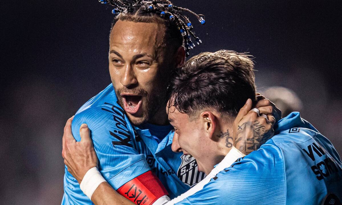 Neymar Jr se reportó con doblete en el triunfo de Santos 3-1 sobre Juventude. //Santos FC