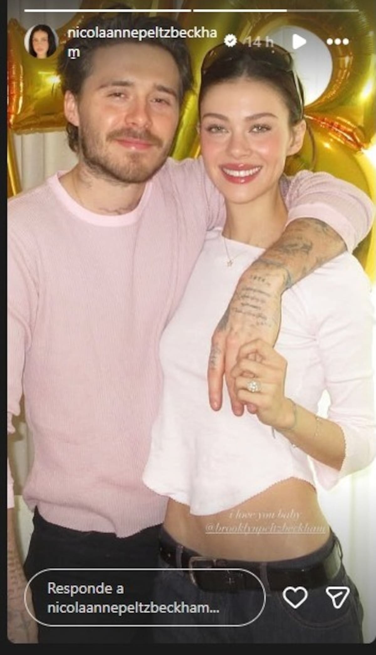 Nicola Peltz sorprende con íntima celebración de cumpleaños para Brooklyn Beckham. // captura tomada de IG @Nicola Anne Peltzbeckham