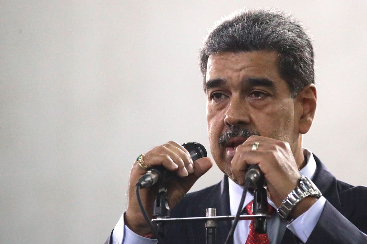 Nicolás Maduro, presidente de Venezuela, en medio de una alocución. // EFE.