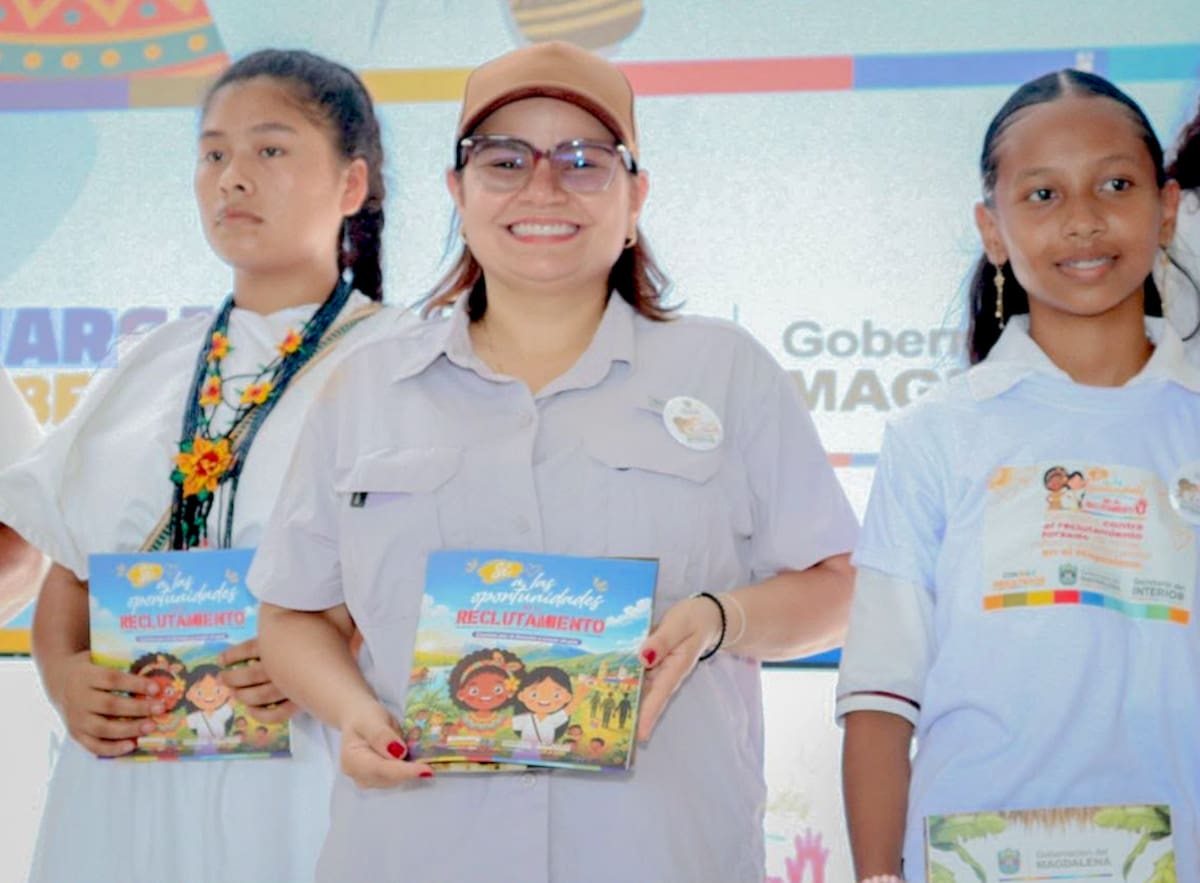 a gobernadora Margarita Guerra se mostró contenta porque la campaña “Sí a las oportunidades, no al reclutamiento”, viene dando resultados en el departamento del Magdalena.//Cortesía DPGDM.