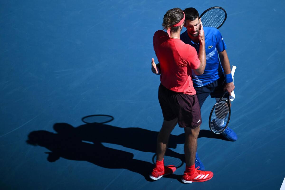 Djokovic abandona ante Zverev en semifinales del Abierto de Australia