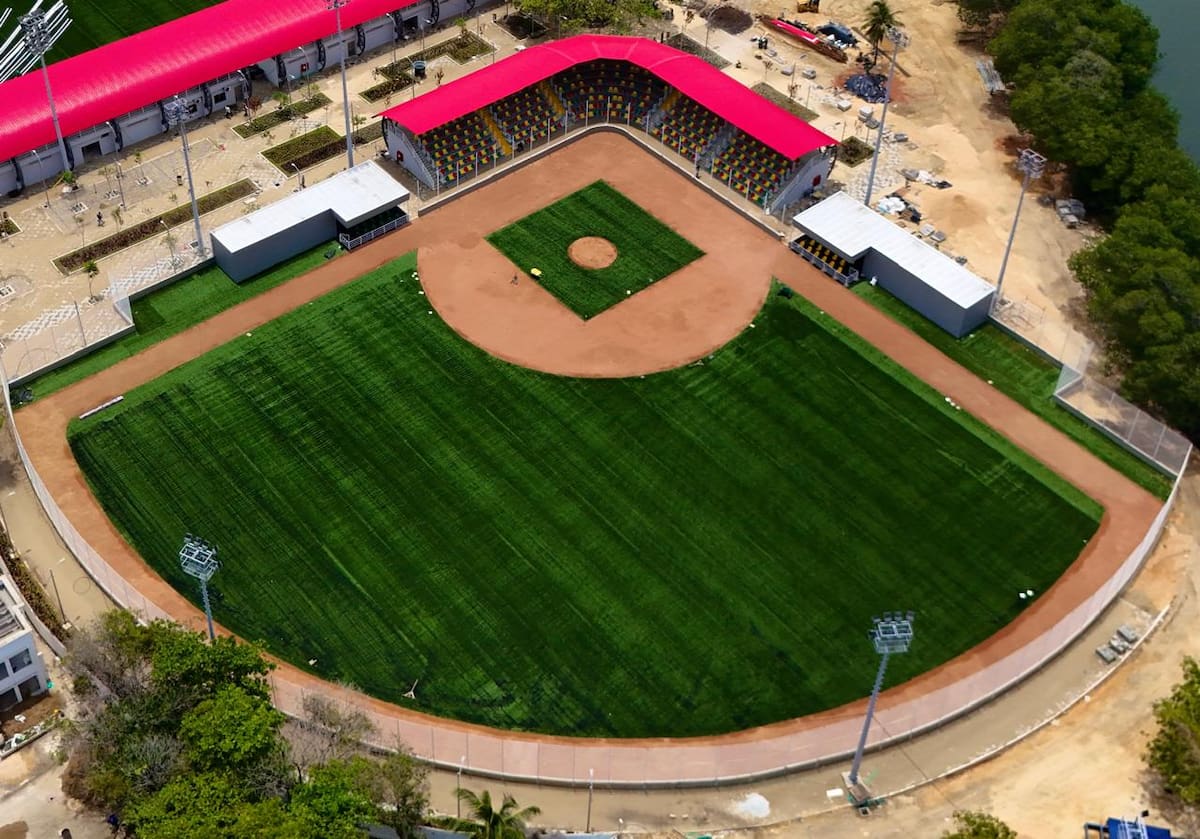 El estadio de sóftbol de Nuevo Chambacú. Cortesía Alcaldía.