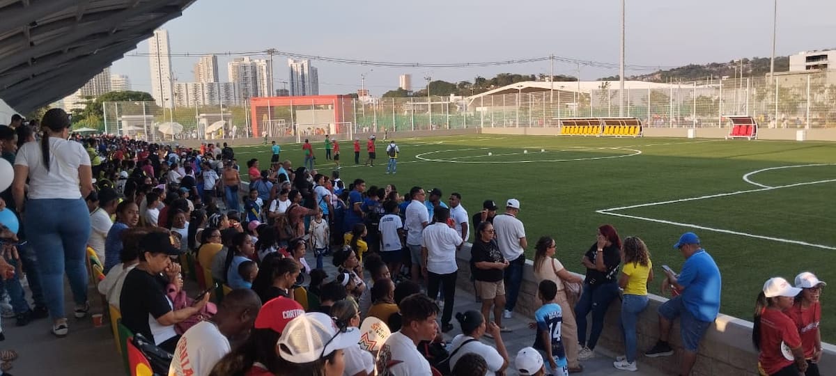 El sector de Ligas Menores del Nuevo Chambacú cuenta canchas de futbol 9 y 11. // Foto: Óscar Díaz.