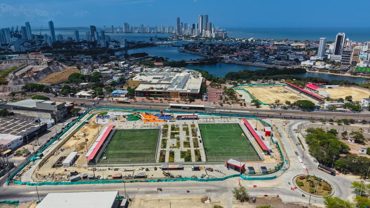 Obras en el sector de Ligas Menores del Nuevo Chambacú. // Foto: Cortesía - Alcaldía de Cartagena.