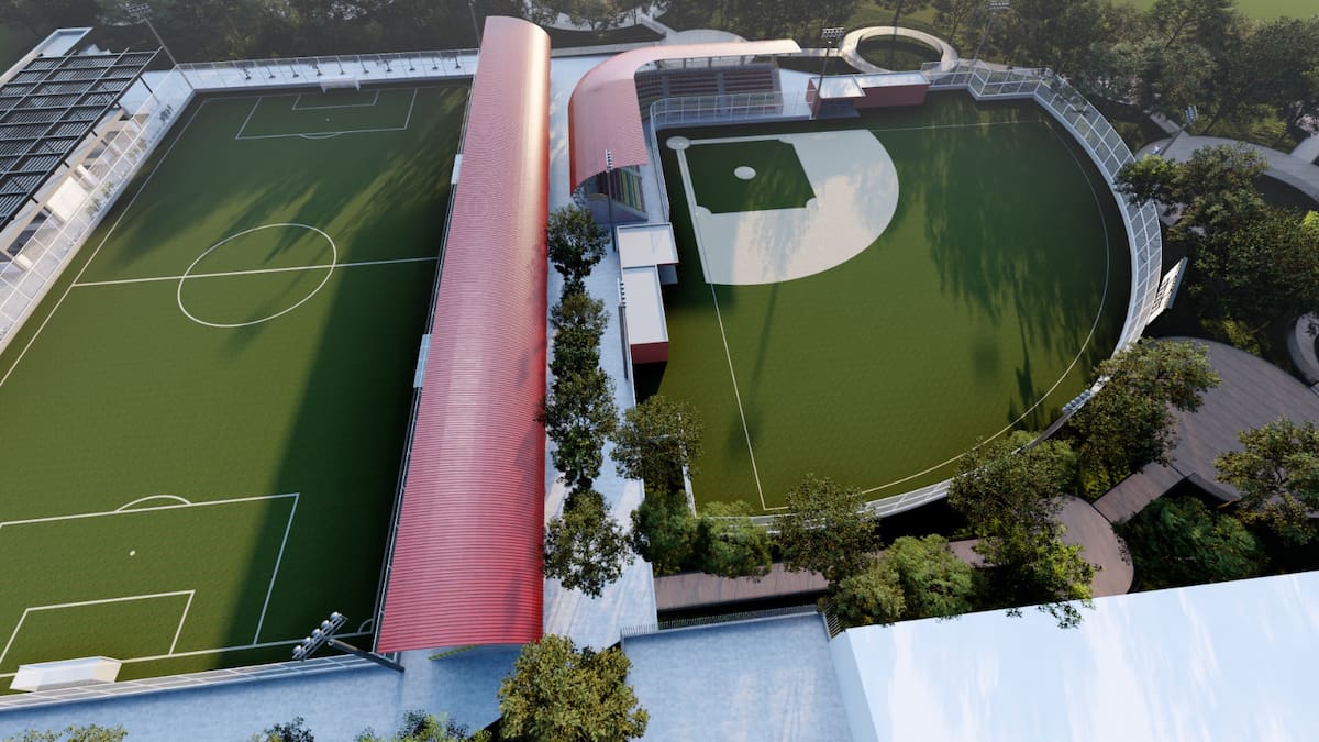 Canchas deportivas que estarán en el Nuevo Chambacú. // Cortesía.