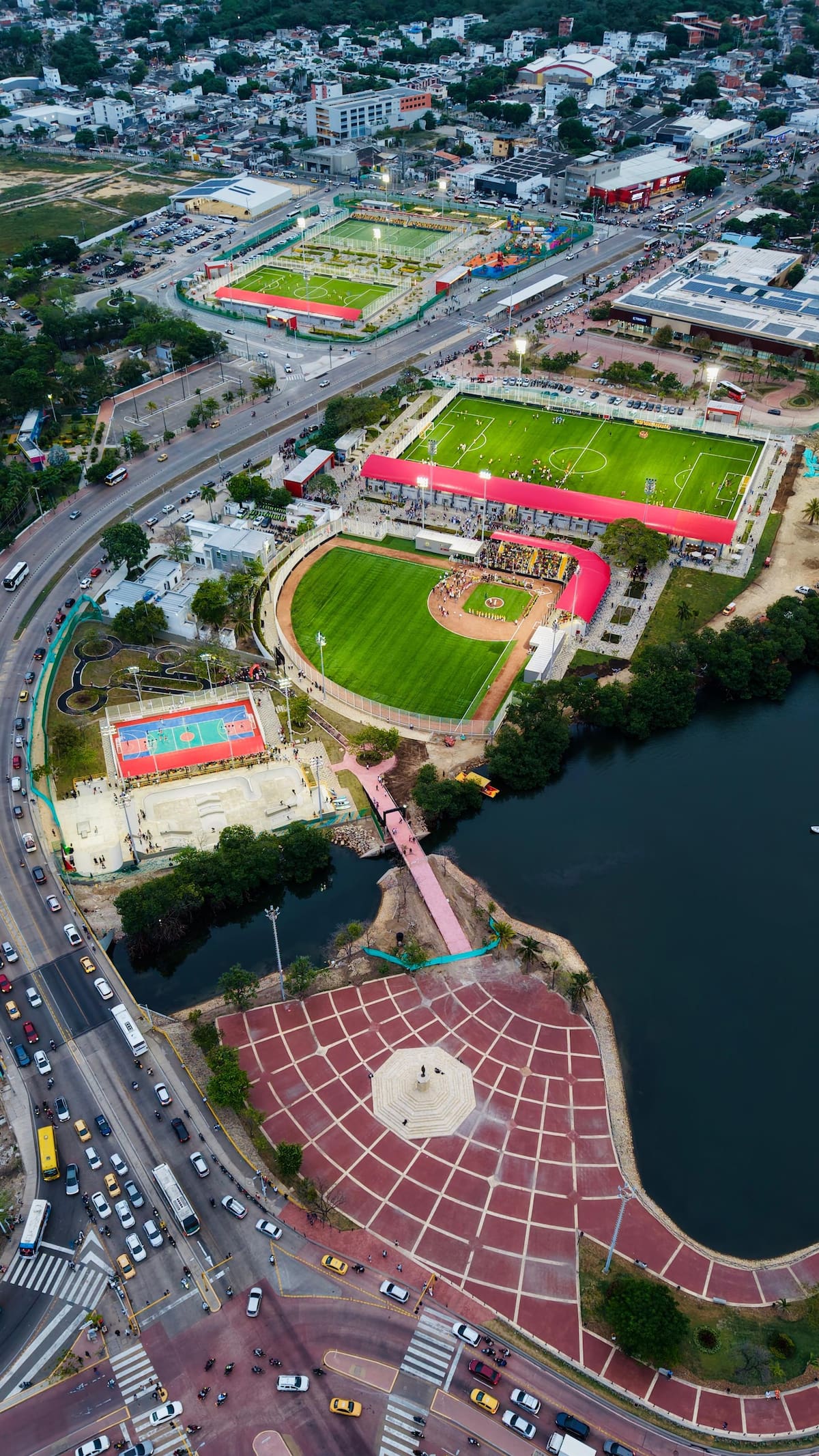 Así luce Chambacú tras la entrega total del complejo deportivo. // Foto: Cortesía - Alcaldía de Cartagena.