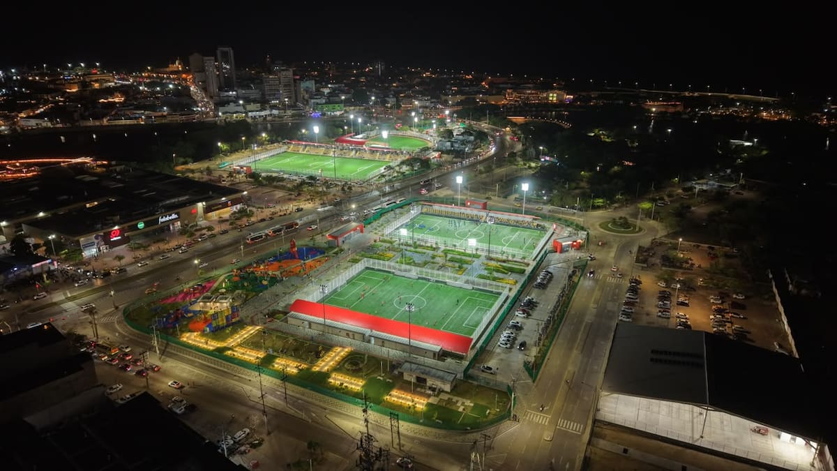 Así luce Chambacú tras la entrega total del complejo deportivo. // Foto: Cortesía - Alcaldía de Cartagena.