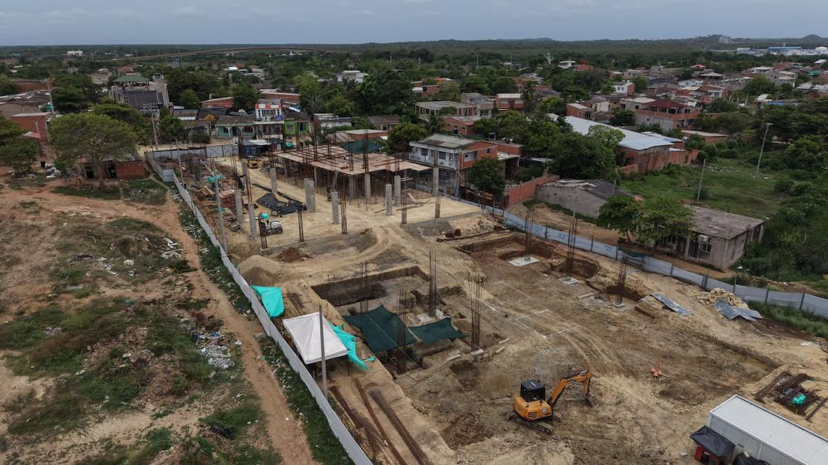 Nuevo colegio de Pasacaballos ya alcanza 24 % de avance en Cartagena. // Foto: cortesía Alcaldía de Cartagena