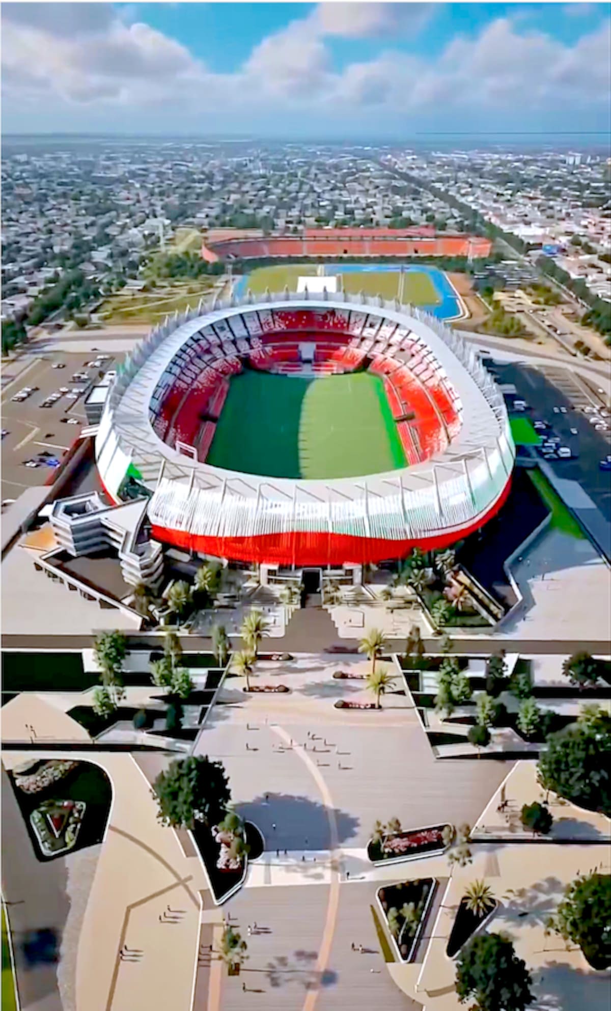 Esta es la maqueta de cómo quedará el Estadio Roberto Meléndez de Barranquilla.//Cortesía Alcaldía de Barranquilla.