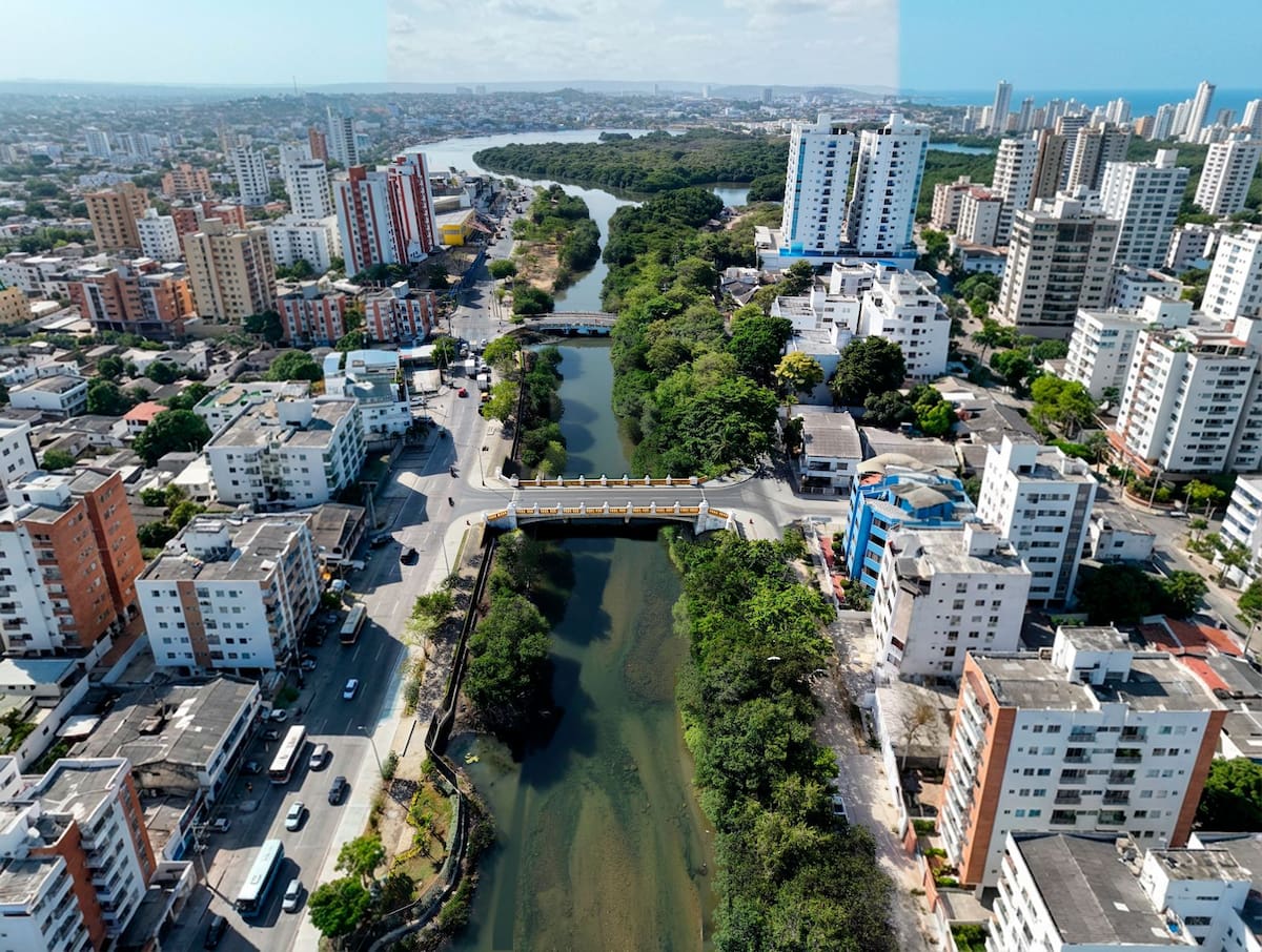 Así sería el nuevo puente que se construiría a pocos metros del actual Puente Jiménez. // Foto render: Cortesía - Alcaldía de Cartagena.
