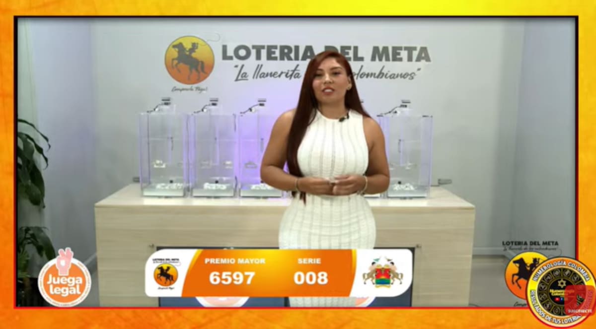 Números ganadores del premio mayor de la Lotería de Meta. // Foto: captura de pantalla