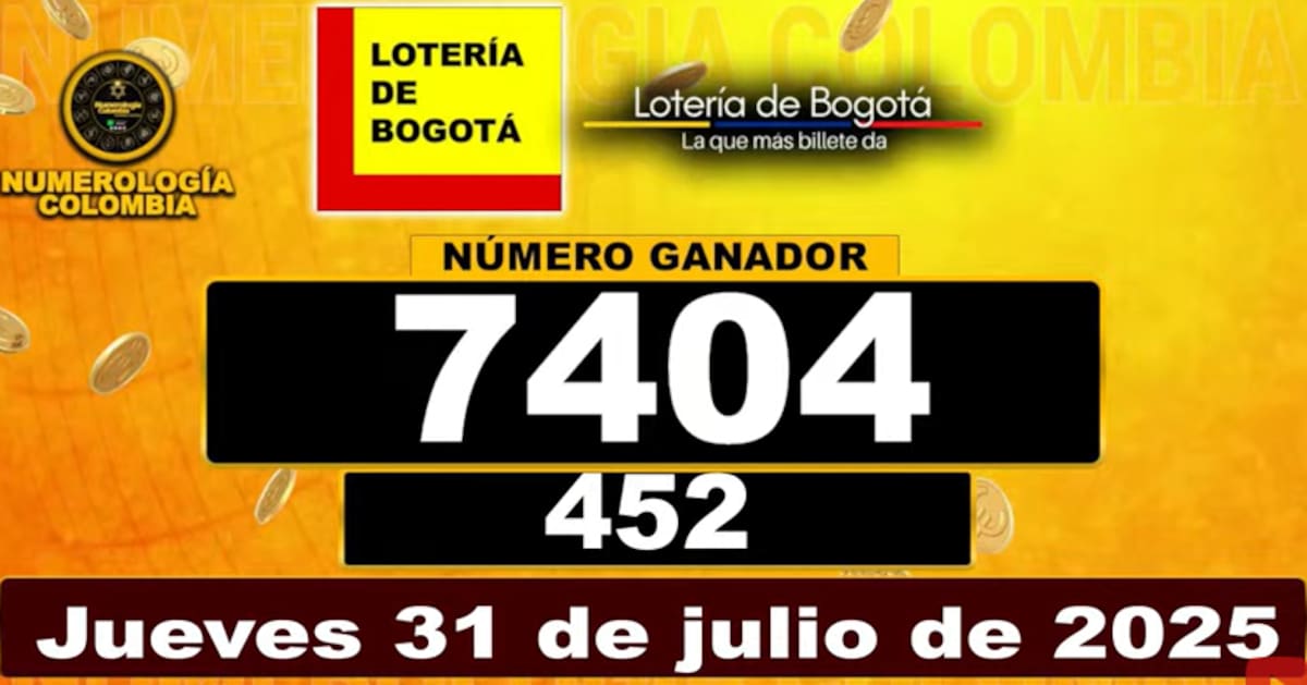 Números ganadores del último sorteo de la Lotería de Bogotá- // Foto: captura de pantalla