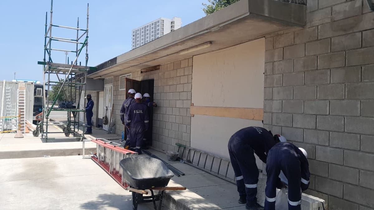 Obras de las estaciones de carga de Transcaribe. // Alcaldía de Cartagena