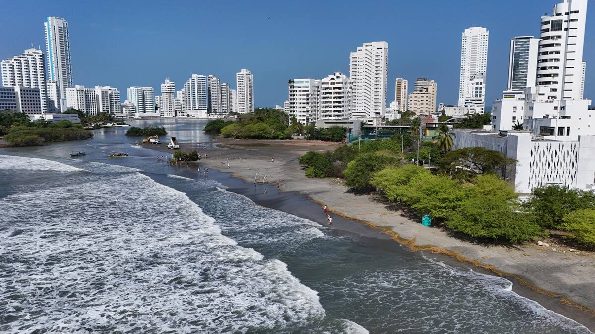Los recientes eventos climáticos dejaron graves afectaciones en las playas de la ciudad. // Foto: cortesía - Alcaldía de Cartagena