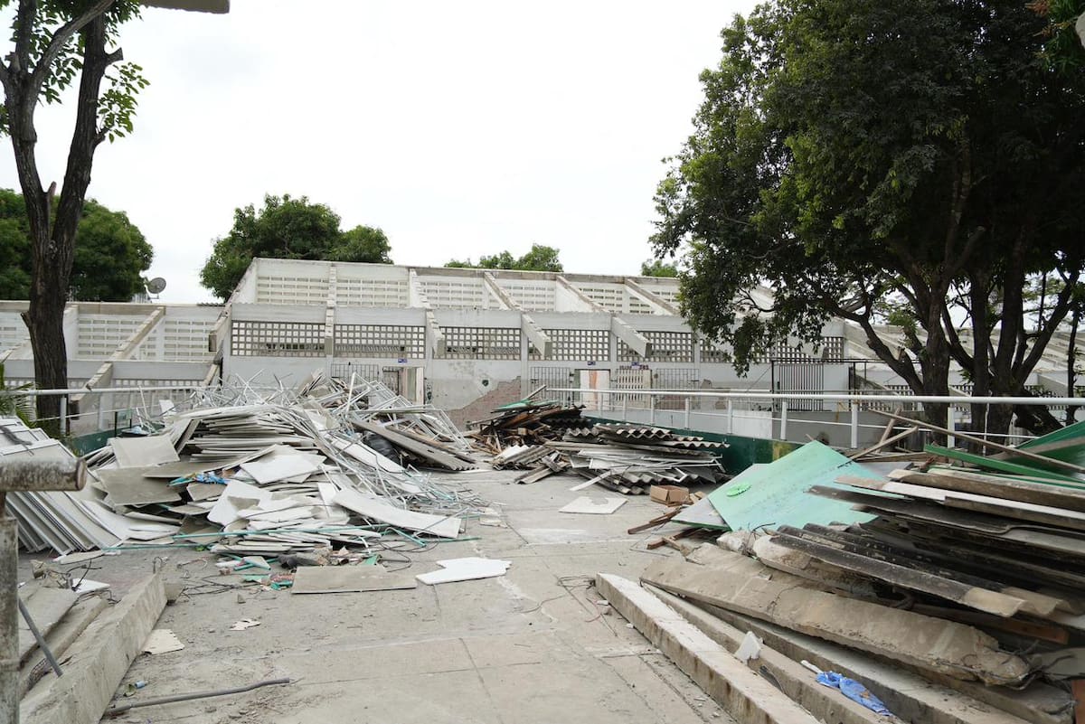 Obras de recuperación del INEM. // Foto: Alcaldía de Cartagena